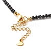 Natural Dyed & Heated Black Agate Beaded Necklaces for Women NJEW-JN03789-06-5