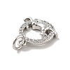 Ring with Leopard Brass Micro Pave Clear Cubic Zirconia Charms KK-G425-15P-3