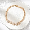 Brass Micro Pave Cubic Zirconia Link Chain Bracelets KK-R217-42G-1