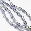 Electroplate Crystal Glass Teardrop Beads Strands EGLA-F040-B01-2