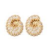 Brass Micro Pave Cubic Zirconia Stud Earrings EJEW-Z091-04G-G-2