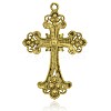 Antique Golden Plated Latin Cross Alloy Rhinestone Big Pendants RB-J141-26AG-2