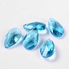 Faceted Teardrop Glass Pendants GLAA-O008-B10-1