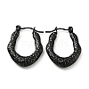 Ion Plating(IP) 304 Stainless Steel Teardrop Chunky Hoop Earrings for Women EJEW-G293-14EB-1