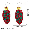 Christmas Alloy Enamel & Acrylic Stud Dangle Earrings FS-WG10992-14-1