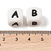 26Pcs 26 Style Cube with Letter Silicone Beads SIL-XCP0001-13-3