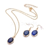 Natural Lapis Lazuli Pendant Jewelry Sets SJEW-JS01130-03-1