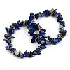 Unisex Chip Natural Lapis Lazuli Beaded Stretch Bracelets BJEW-S143-07-7