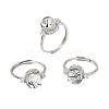 Brass Micro Pave Cubic Zirconia Finger Rings CU-CBA260E-11P-4