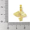 Brass Micro Pave Clear Cubic Zirconia Star & Wing Heart European Dangle Charms KK-A236-05G-3