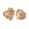 Brass Micro Pave Clear Cubic Zirconia Box Clasps KK-CBA4292-05G-2