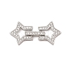 Brass Micro Pave Clear Cubic Zirconia Fold Over Clasps KK-C075-10P-1