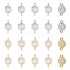 20Pcs 2 Colors Rack Plating Brass Pave Clear Cubic Zirconia Connector Charms KK-FI0001-05-1