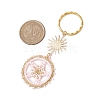 Flat Round & Star Glass Seed Loom Patter Keychain KEYC-MZ00009-01-3