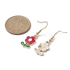 Flower Zinc Alloy Enamel Dangle Earrings EJEW-JE05291-4