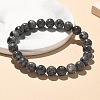 Natural Larvikite Bead Stretch Bracelets X-BJEW-K212-B-046-1