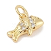 Brass Micro Pave Cubic Zirconia Pendants KK-Q028-69G-01-2