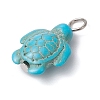 Dyed Synthetic Turquoise Pendants PALLOY-JF02924-02-4