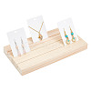 3-Slot Rectangle Wood Earring Display Card Holder WOOD-WH0042-09-1