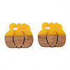 Autumn Theme Resin & Walnut Wood Pendants RESI-N025-027-B03-1