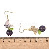 304 Stainless Steel & Natural Lapis Lazuli/Green Aventurine/Rose Quartz/Amethyst Dangle Earrings EJEW-JE07495-6