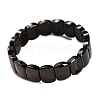 Oval Natural Black Tourmaline Bead Stretch Bracelets for Men Women PW-WGADDAC-01-2