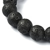 4Pcs 4 Color Natural Dyed Crackle Agate & Lava Rock Round Beaded Stretch Bracelets Set BJEW-TA00444-6