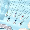 12Pcs 12 Styles 304 Stainless Steel Constellations Pendant Cable Chain Necklaces NJEW-JN05106-1