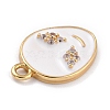 Golden Plated Brass Micro Pave Clear Cubic Zirconia Pendants ZIRC-L097-031C-G-2