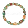2Pcs 2 Styles  Natural Peacock Agate Beaded Stretch Bracelets for Couple BJEW-JB13416-01-3