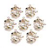 Brass Micro Pave Cubic Zirconia Charms KK-R111-055-1