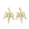 Rack Plating Angel Brass Micro Pave Cubic Zirconia Pendants KK-E102-12G-1