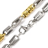 201 Stainless Steel Hollow Column Links Chain Necklace NJEW-F22-39J-GP-2