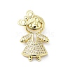 Rack Plating Brass Micro Pave Clear Cubic Zirconia Pendants ZIRC-I059-08G-1