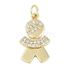 Rack Plating Brass Micro Pave Cubic Zirconia Pendants KK-H509-35G-01-1