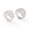 Adjustable Brass Micro Pave Clear Cubic Zirconia Cuff Rings RJEW-L098-001P-1