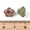 Picasso Baking Paint & Golden Metal Enlaced Glass Beads DGLA-T004-65M-3