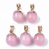 Top Golden Plated Natural White Jade Pendants G-T131-03T-1