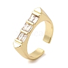 Brass Micro Pave Cubic Zirconia Cuff Open Rings for Women RJEW-L343-02G-06-4