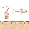 Handmade Flower Printed Porcelain Ceramic Dangle Earrings EJEW-JE07288-5
