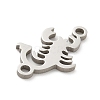 201 Stainless Steel Laser Cut Connector Charms STAS-R133-02P-14-2