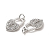 Brass Micro Pave Clear Cubic Zirconia Pendants KK-E068-VB158-2