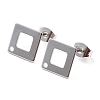 Non-Tarnish 201 Stainless Steel Rhombus Stud Earring Findings STAS-K259-21P-1