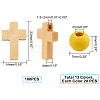   360Pcs Natural Round Wood Beads and Cross Wood Pendants WOOD-PH0001-45-5