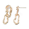 Clear Cubic Zirconia Interlocking Twist Oval Dangle Stud Earrings EJEW-N012-50LG-3