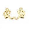 Golden Plated Alloy Letter Pendants LS-PALLOY-J718-01G-R-1