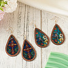 2 Pairs 2 Styles Acrylic Dangle Earrings EJEW-TA0001-52-5