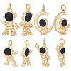 Beebeecraft 8Pcs 4 Style Astronaut Brass Enamel Pendants KK-BBC0004-02-1