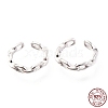 Rhodium Plated 925 Sterling Silver Cuff Earrings EJEW-H124-05P-1