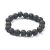 Natural Lava Rock Beaded Stretch Bracelets BJEW-A117-D-33-2